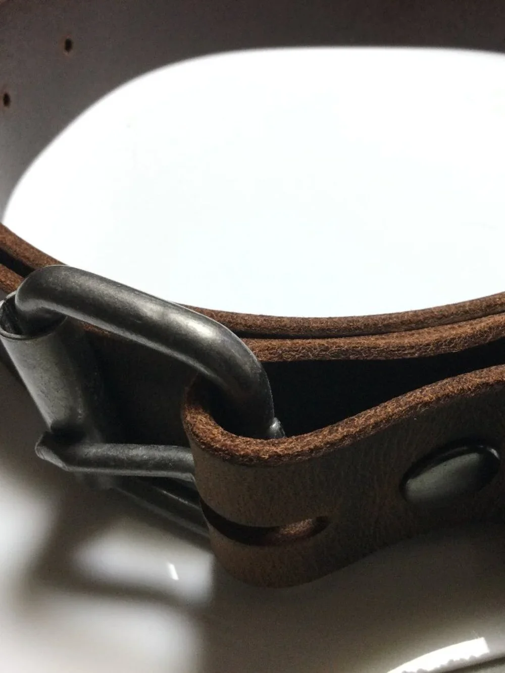 Nohma Brown leather Belt Handcrafted Amish USA 1.5